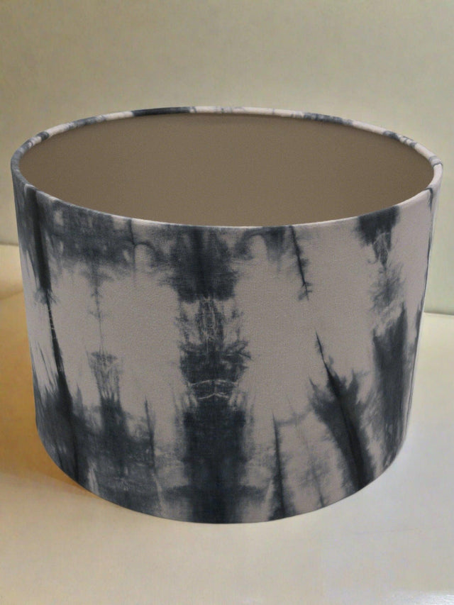 Black and White Hand Dyed Batik Fabric Light & Shadow Drum Lamp Shade Shades 4 Seasons