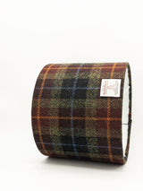 Harris Tweed Drum Lampshade in Brown, Orange and Blue Check Shades 4 Seasons