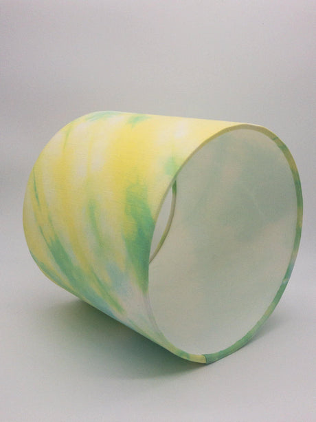 Hand Dyed Batik Fabric Summer Day Colourful Drum Lampshade 20cm (diameter) x 18cm (height) White Shades 4 Seasons