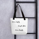 Shades 4 Seasons Fabric Tote Bag with Inspirational Quote Black Shades 4 Seasons