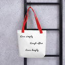 Shades 4 Seasons Fabric Tote Bag with Inspirational Quote Red Shades 4 Seasons
