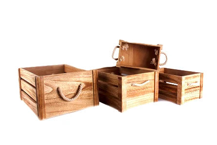 Set of Four Wooden Crates - Shades 4 Seasons
