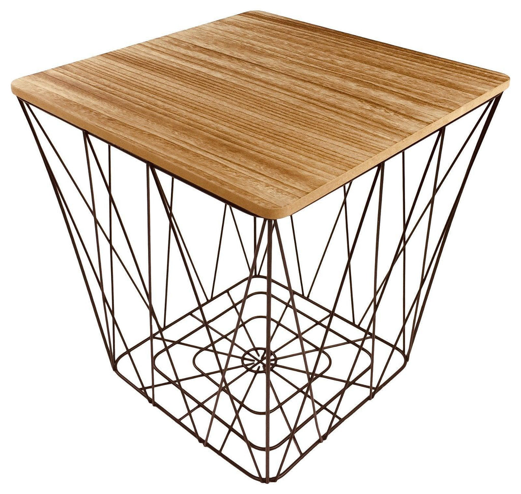 Geometric Black Wire Square Side Table - Shades 4 Seasons