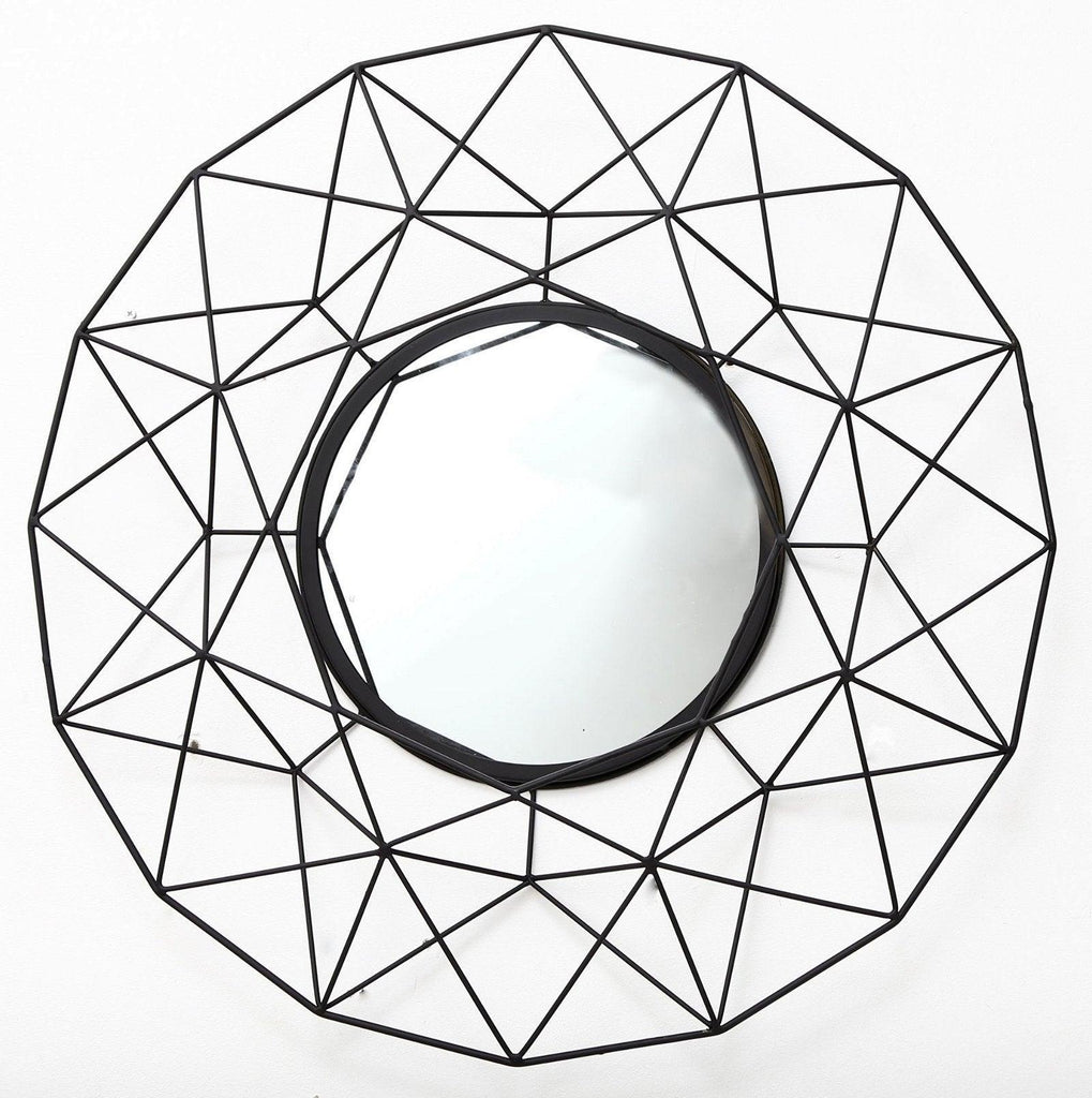 Geometric Mirror in Black 64cm - Shades 4 Seasons