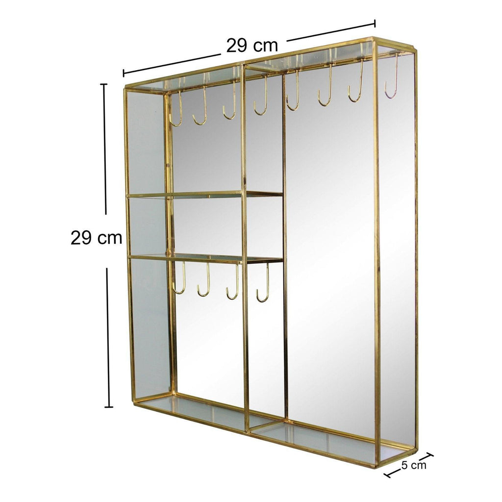 Gold Metal And Glass Mirror Wall Hung Jewellery Box - Shades 4 Seasons