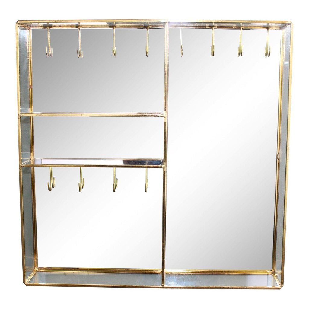 Gold Metal And Glass Mirror Wall Hung Jewellery Box - Shades 4 Seasons