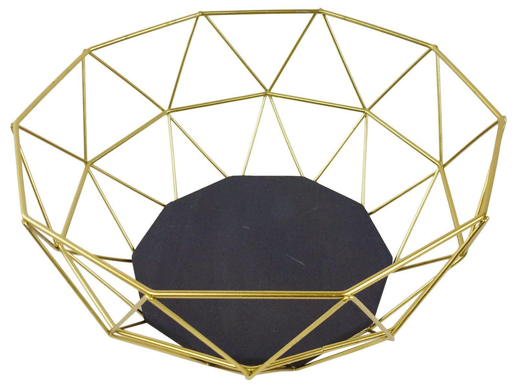 Golden Geometric Style Wire Bowl - Shades 4 Seasons