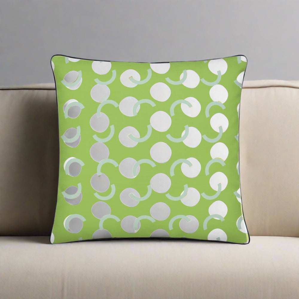 Green and white Couch Cushion / Pillow - Shades 4 Seasons
