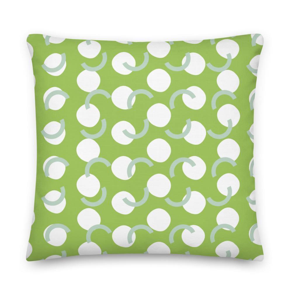 Green and White Couch Cushion 22×22 Shades 4 Seasons