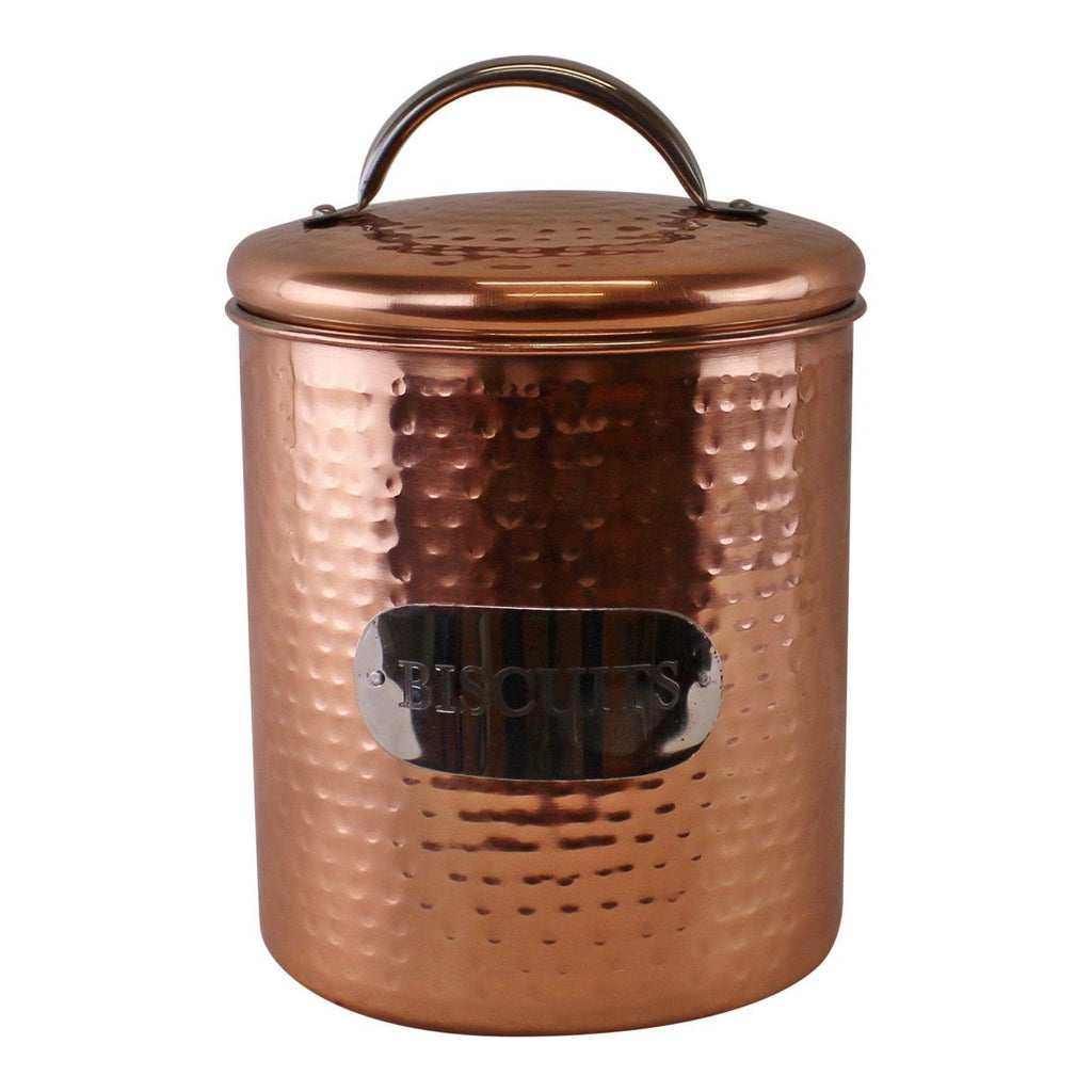 Hammered Copper Biscuit Tin, 17x14cm - Shades 4 Seasons