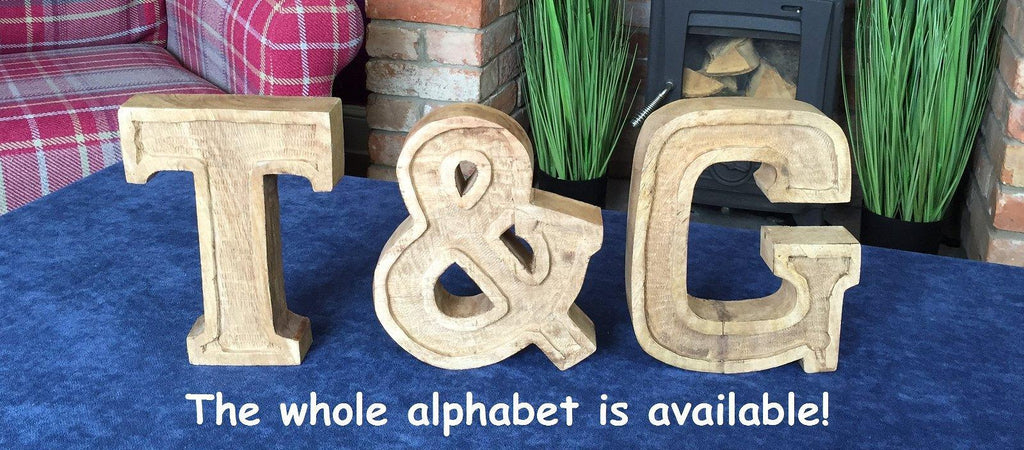 Hand Carved Wooden Embossed Letter F - Shades 4 Seasons
