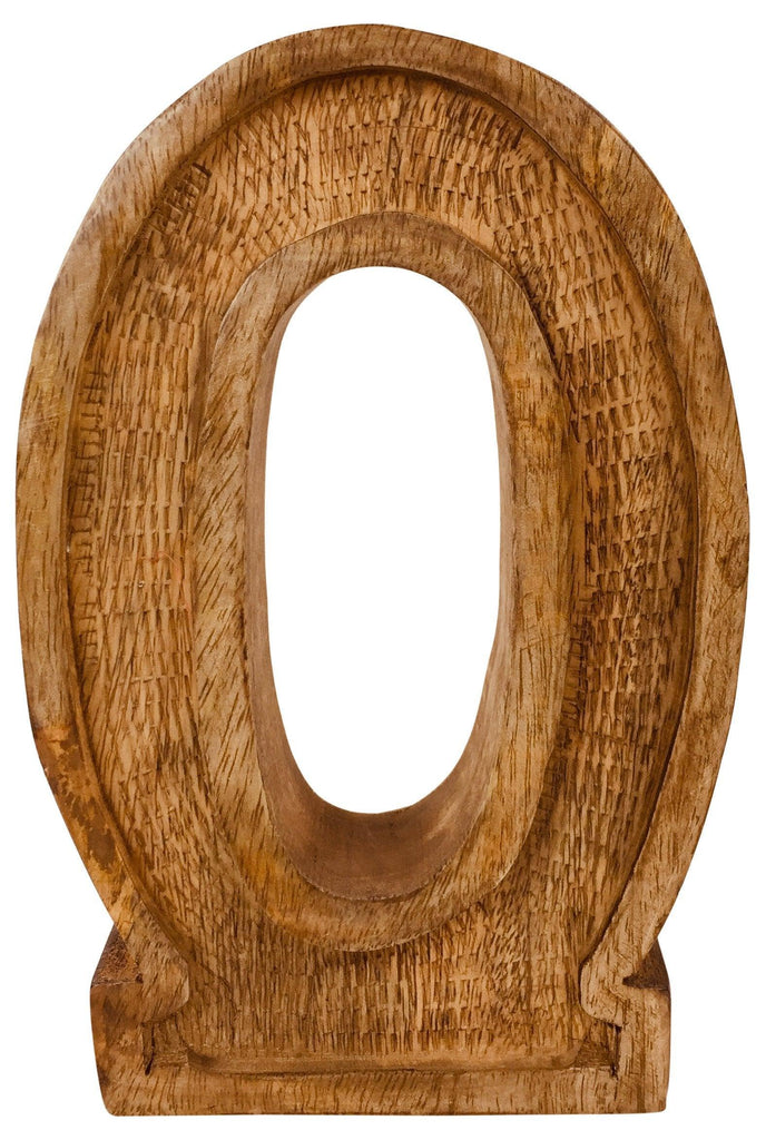 Hand Carved Wooden Embossed Letter O - Shades 4 Seasons