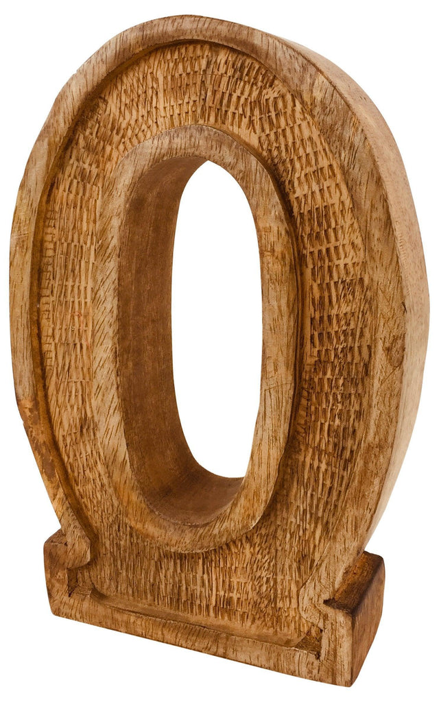 Hand Carved Wooden Embossed Letter O - Shades 4 Seasons