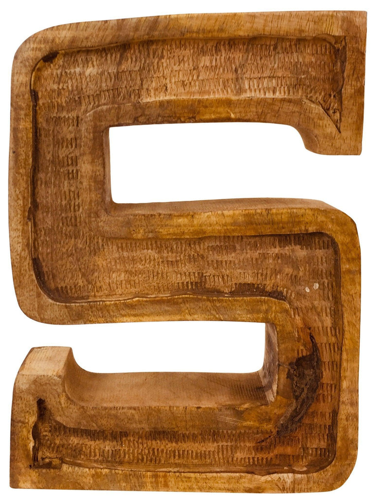 Hand Carved Wooden Embossed Letter S - Shades 4 Seasons