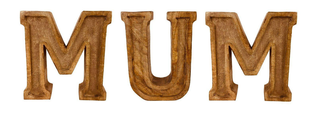 Hand Carved Wooden Embossed Letters Mum - Shades 4 Seasons
