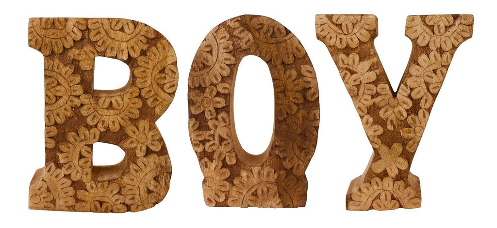 Hand Carved Wooden Flower Letters Boy - Shades 4 Seasons