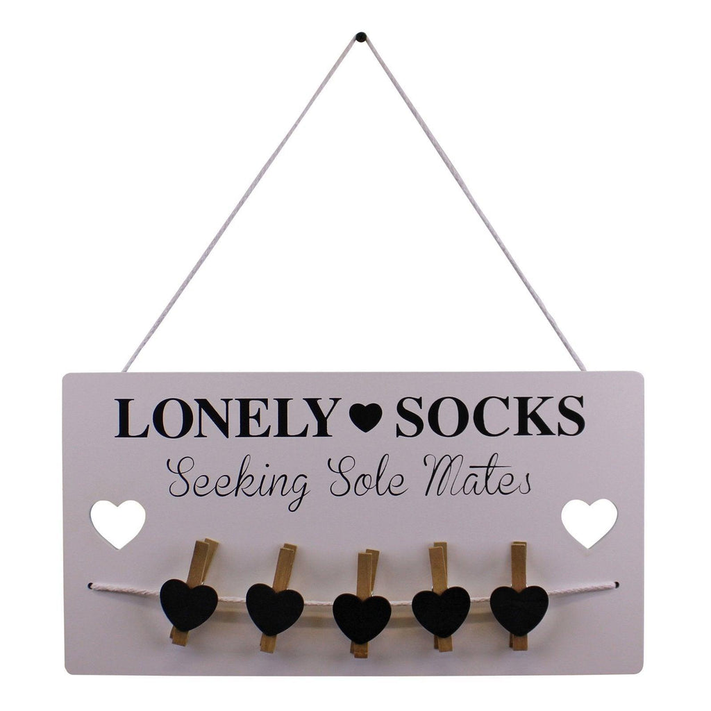 Hanging Lonely Sock Plaque 40x21cm - Shades 4 Seasons