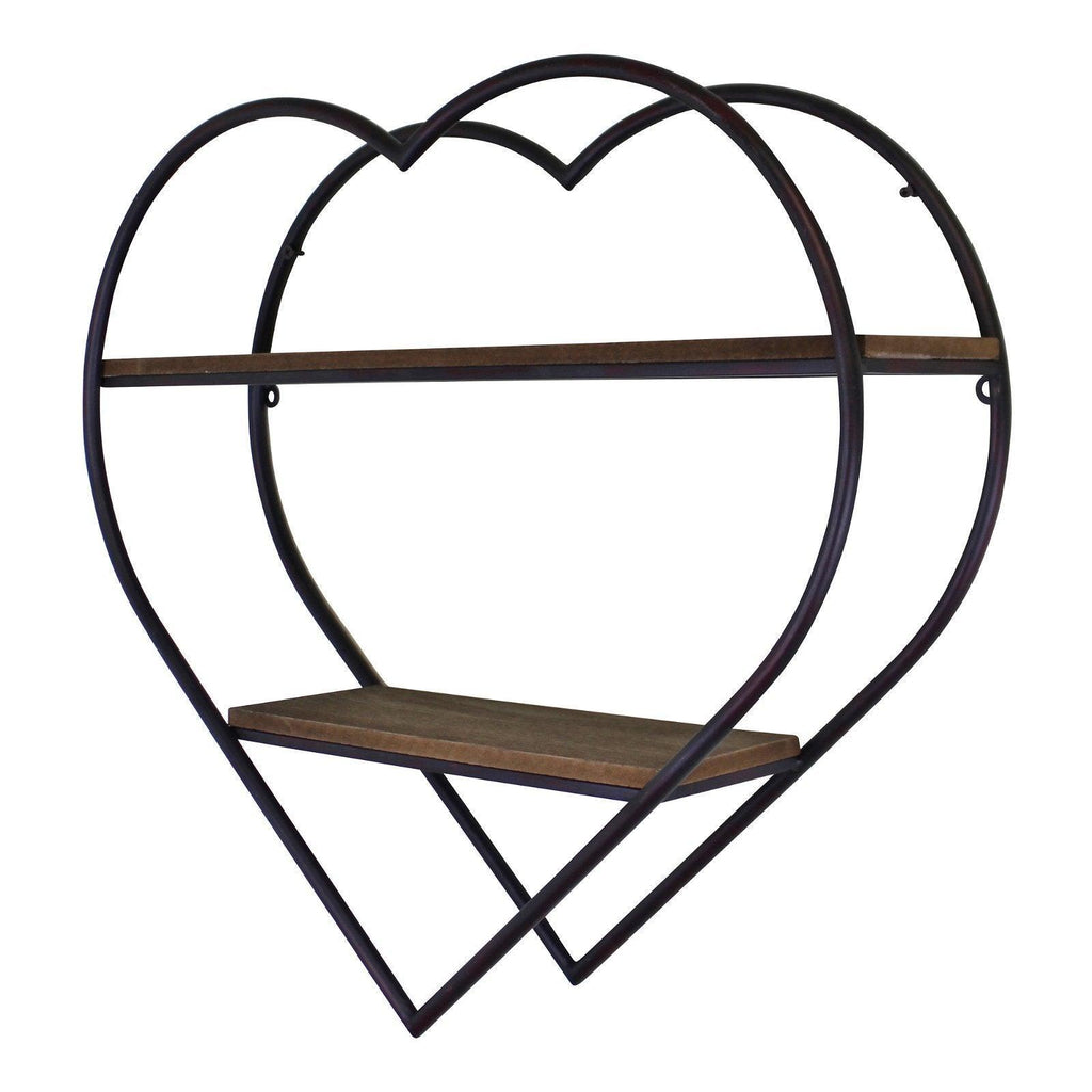 Heart Shaped Metal & Wood Shelf Unit - Shades 4 Seasons