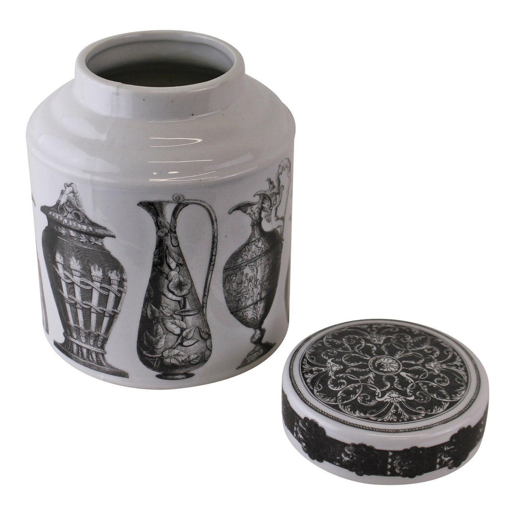 Large Round Grecian Style Porcelain Jar, Grecian Figures - Shades 4 Seasons
