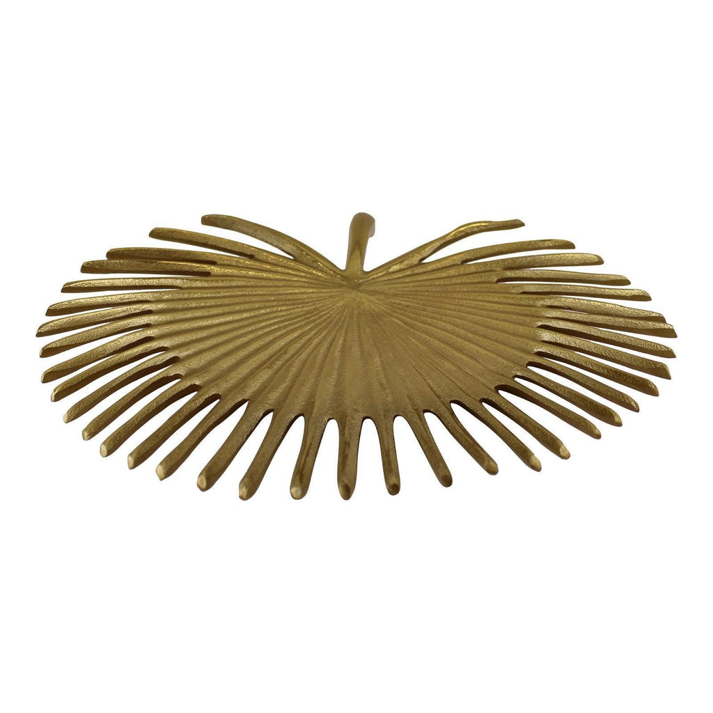 Leaf Shape Gold Metal Decorative Plate - Shades 4 Seasons