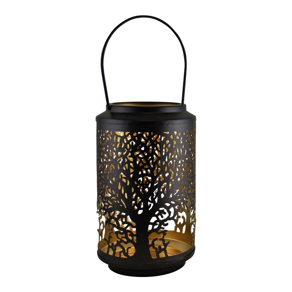 Medium Tree Of Life Cutout Design Black Candle Lantern - Shades 4 Seasons