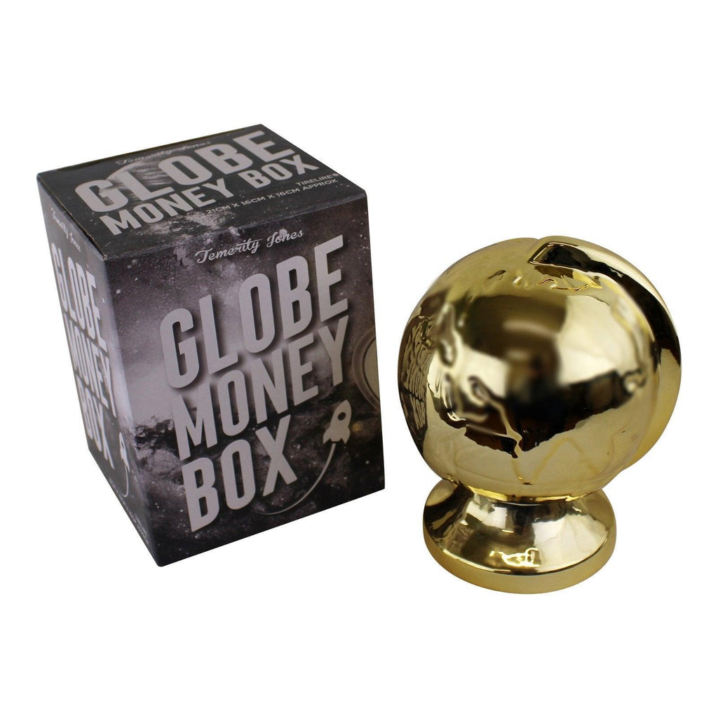 Metallic Gold Ceramic Globe Style Money Box - Shades 4 Seasons