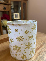 Handmade Mini Lanterns with LED tea light White Showflakes Shades 4 Seasons