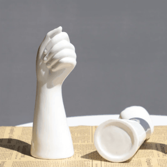 Decorative Hand Shaped Ceramic Vase Shades 4 Seasons