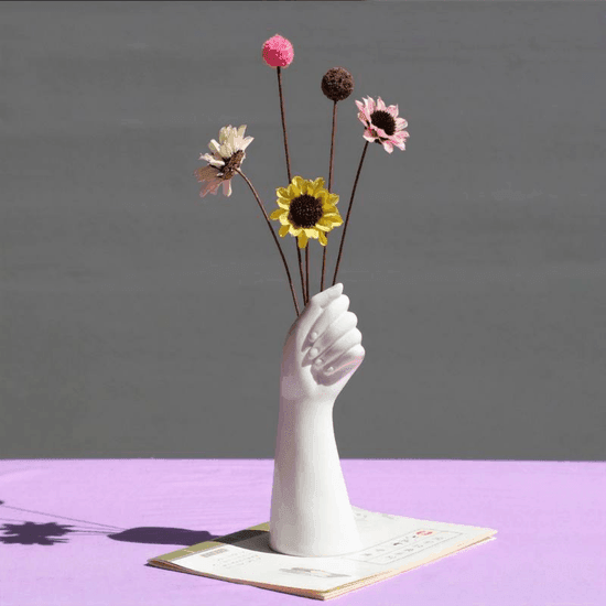 Decorative Hand Shaped Ceramic Vase Shades 4 Seasons