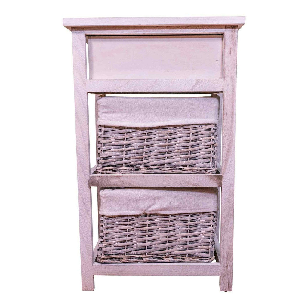Light Grey, Wood Grain Effect, Cabinet With Drawer - Shades 4 Seasons