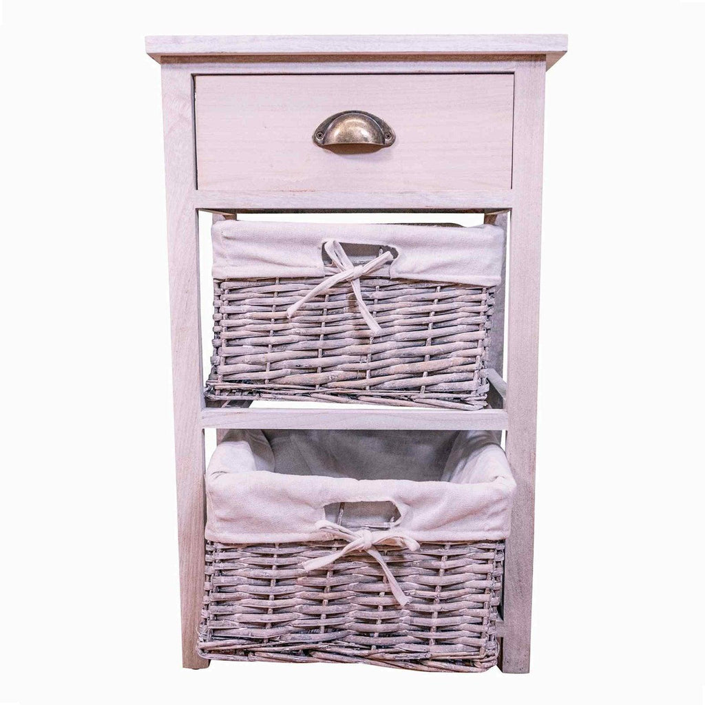 Light Grey, Wood Grain Effect, Cabinet With Drawer - Shades 4 Seasons