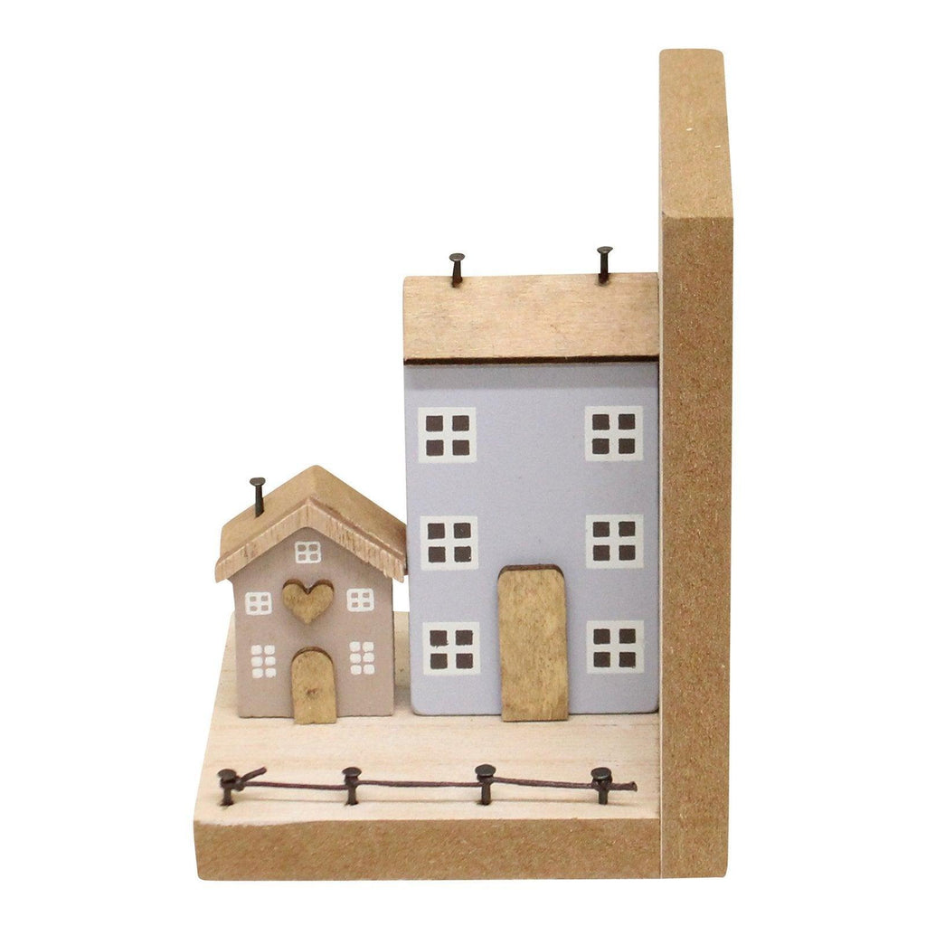 Pair of Bookends, Wooden Houses Design - Shades 4 Seasons
