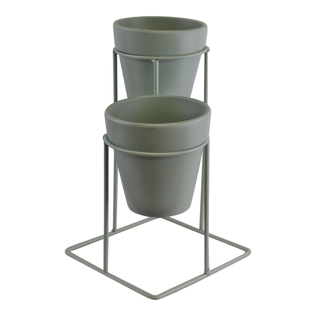 Potting Shed Small Double Planter On Stand, Green - Shades 4 Seasons