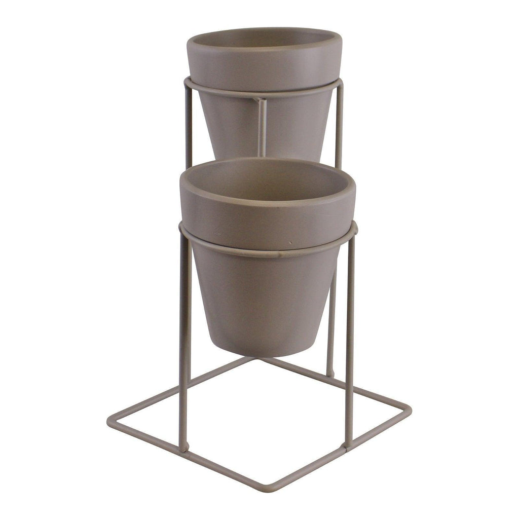 Potting Shed Small Double Planter On Stand, Grey - Shades 4 Seasons