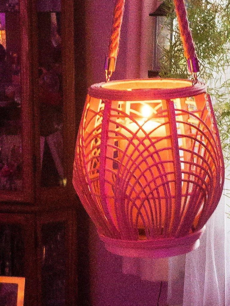 Rattan Hanging Lantern Lights - Shades 4 Seasons
