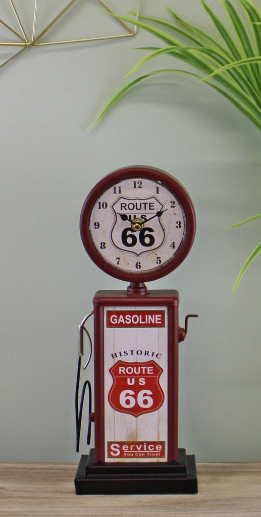 Retro Gas Pump Clock, Red 13x34cm - Shades 4 Seasons
