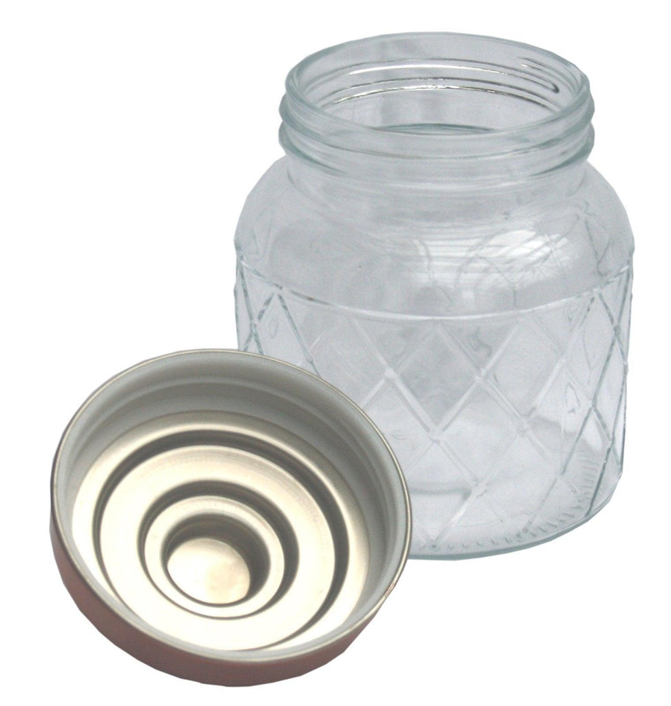 Round Glass Jar With Copper Lid - 5.5 Inch - Shades 4 Seasons