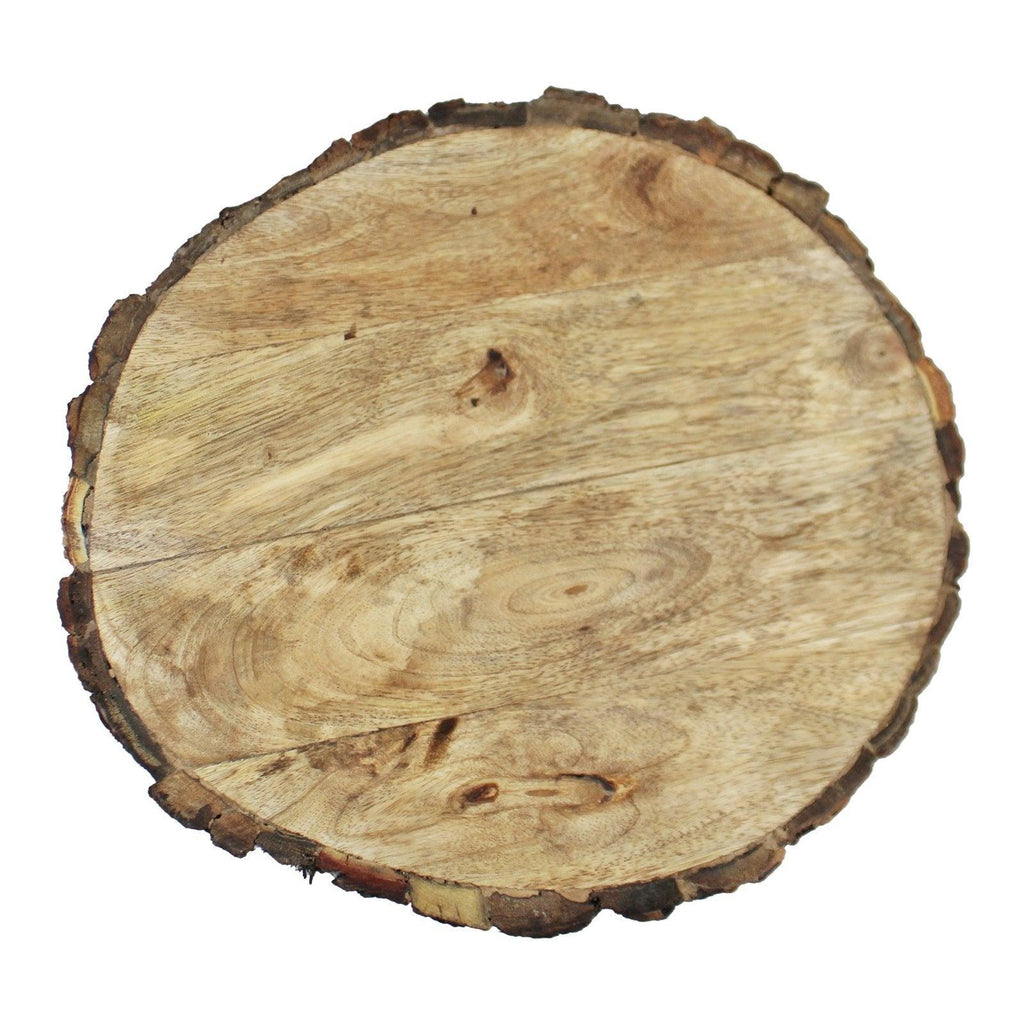 Round Wooden Bark Design Chopping/Serving Board, 30cm. - Shades 4 Seasons