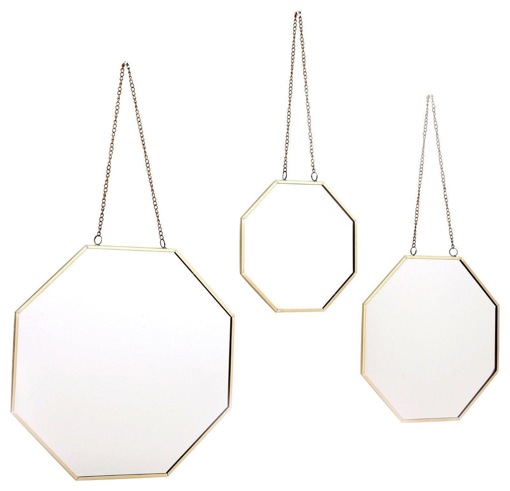Set of 3 Hanging Geometric Mirrors - Shades 4 Seasons