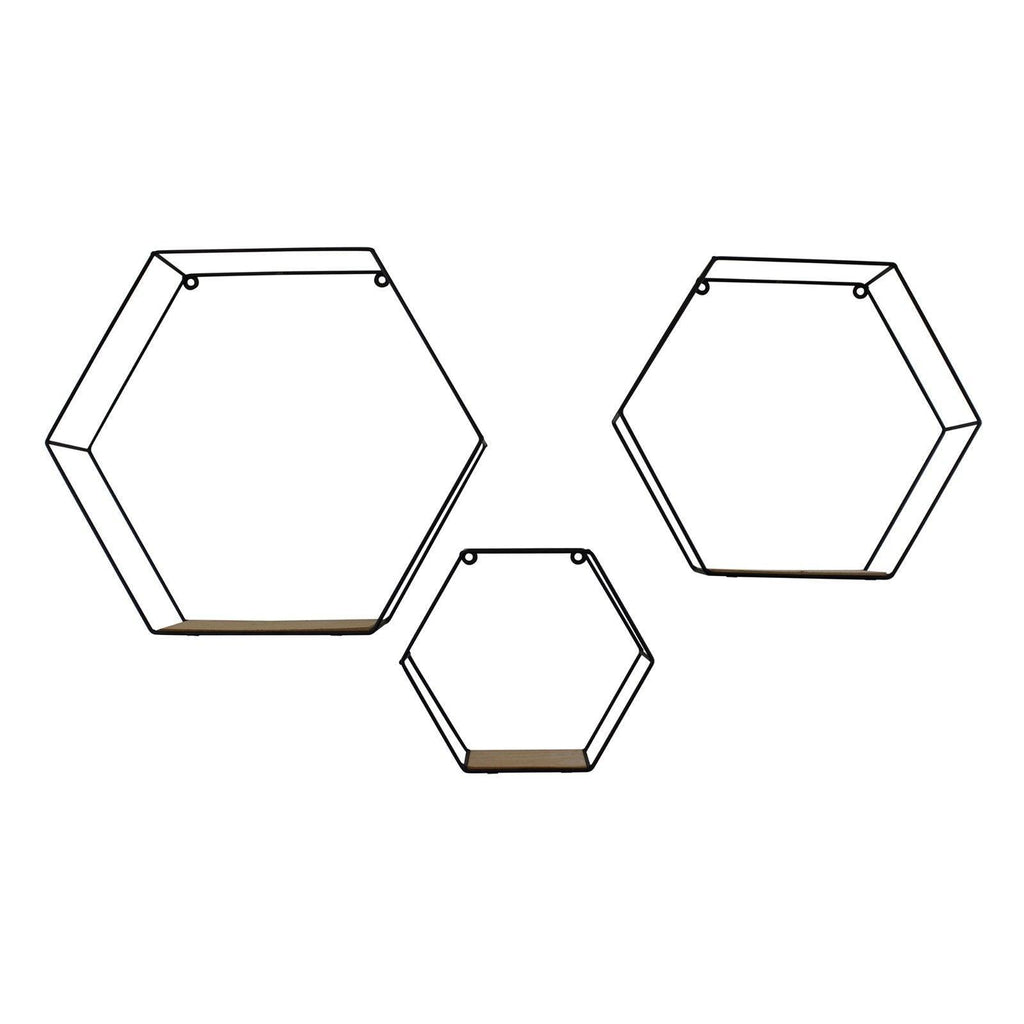 Set Of 3 Hexagonal Wall Shelves - Shades 4 Seasons