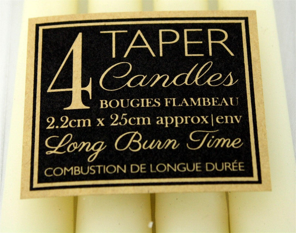 Set Of 4 Ivory Taper Candles - Shades 4 Seasons
