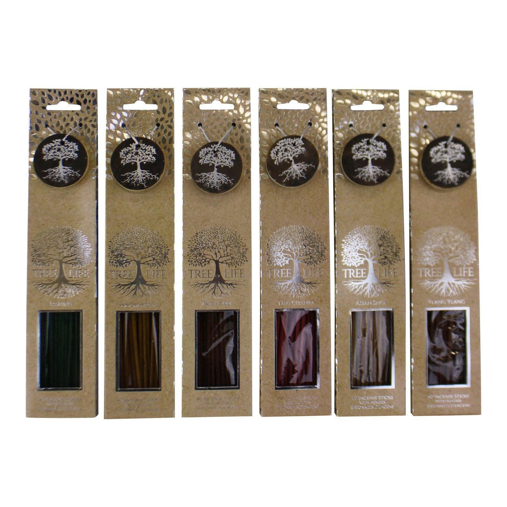 Set of 6 Fragranced Incense Sticks With Holders, Tree Of Life Design - Shades 4 Seasons
