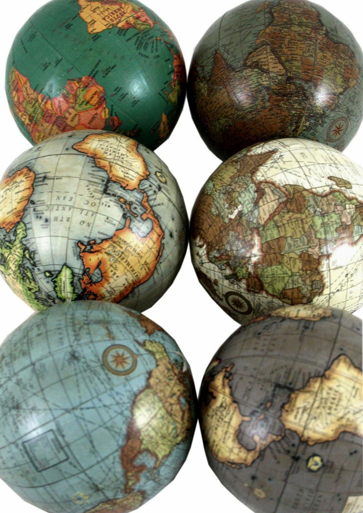 Set of 6 x 3 Inch Decorative Globes In Assorted Colours - Shades 4 Seasons