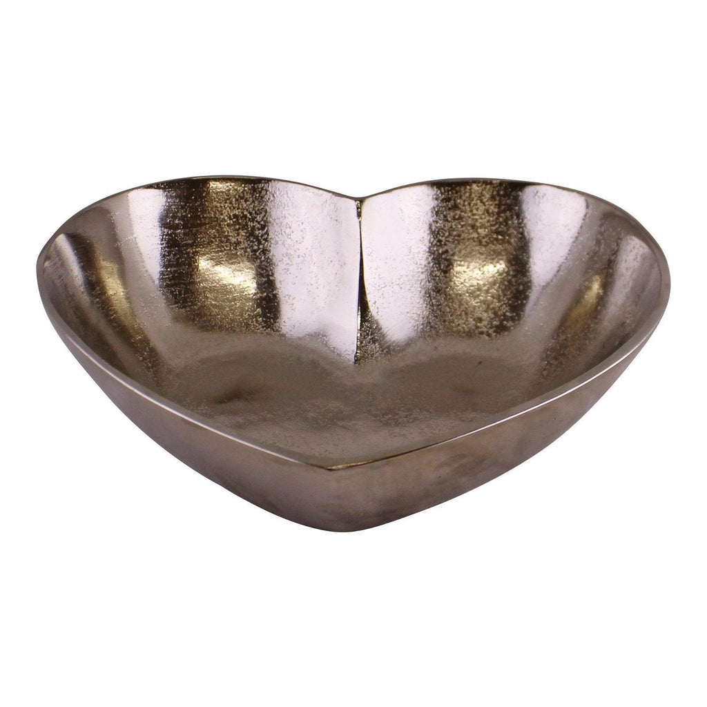 Silver Metal Heart Shaped Decorative Bowl - Shades 4 Seasons