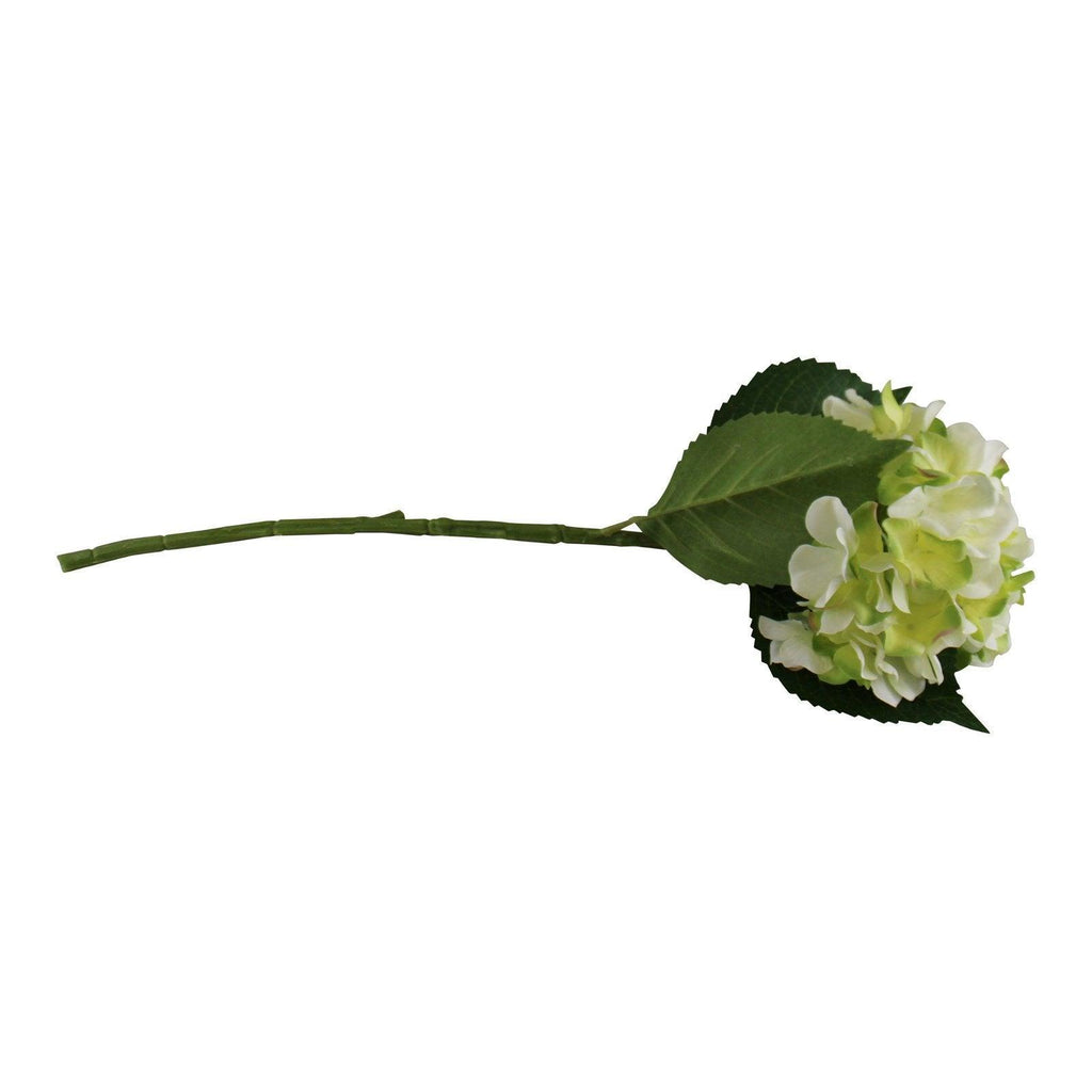 Single Hydrangea Spray, Cream & Green Flower, 49cm - Shades 4 Seasons