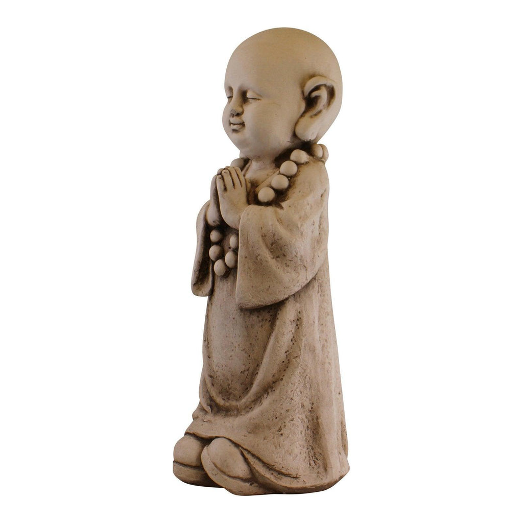 Stone Effect Garden Ornament, Monk Praying - Shades 4 Seasons