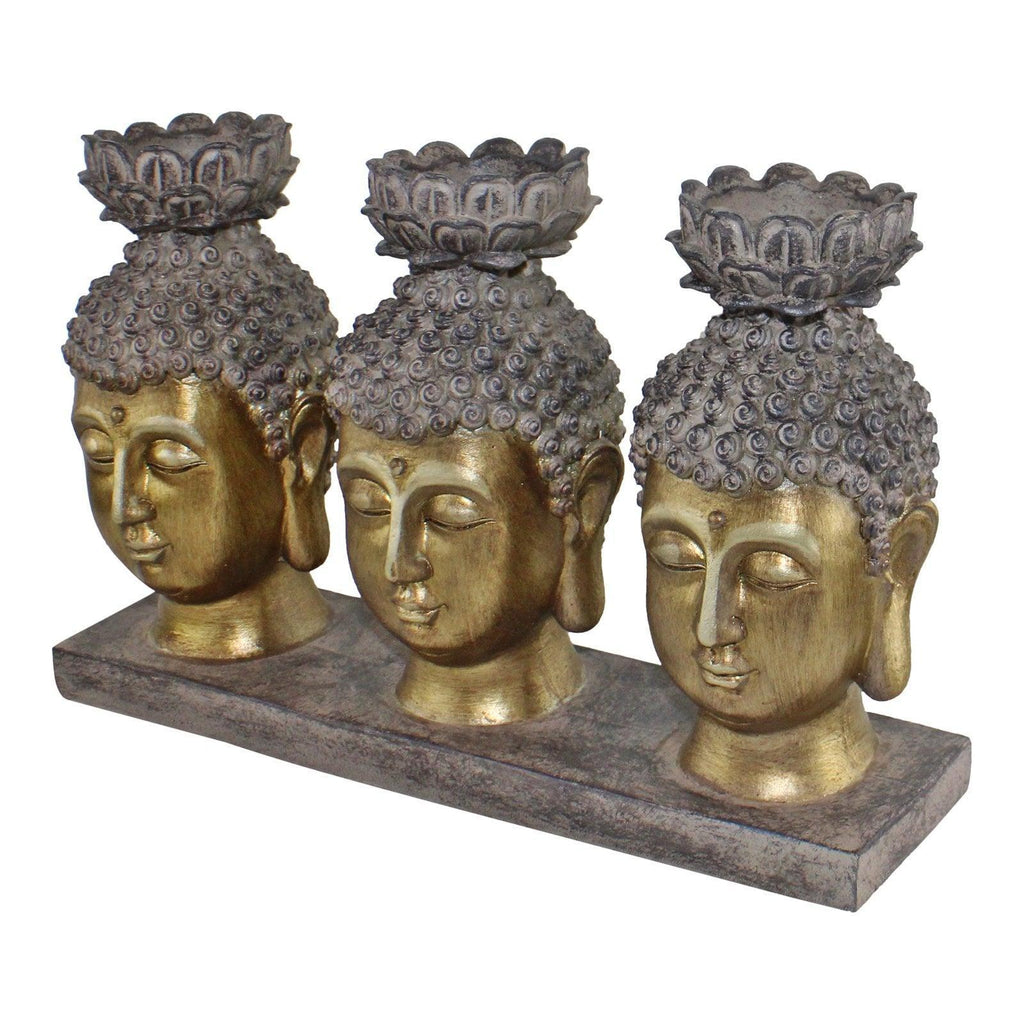 Triple Candle Holder, Buddha Design - Shades 4 Seasons