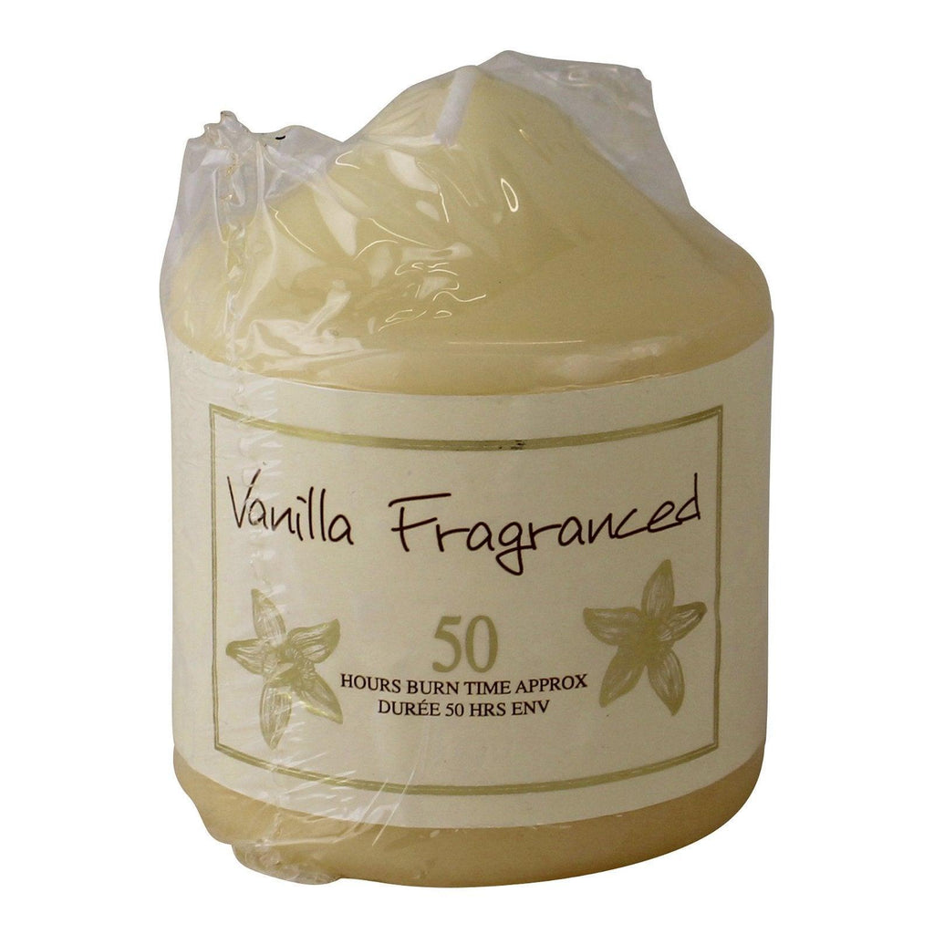 Vanilla Fragranced Pillar Candle, 50hr Burn Time - Shades 4 Seasons