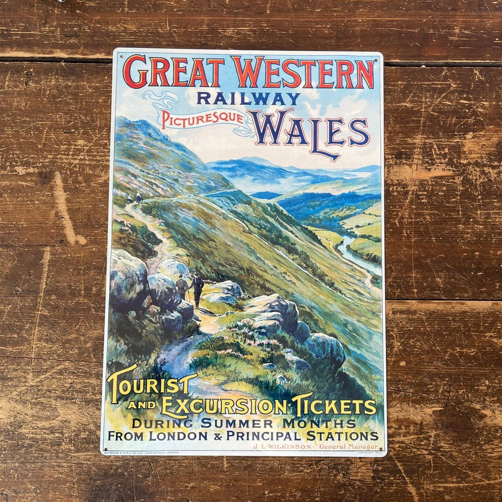 Vintage Metal Sign - British Railways Retro Advertising, Great Western Wales - Shades 4 Seasons