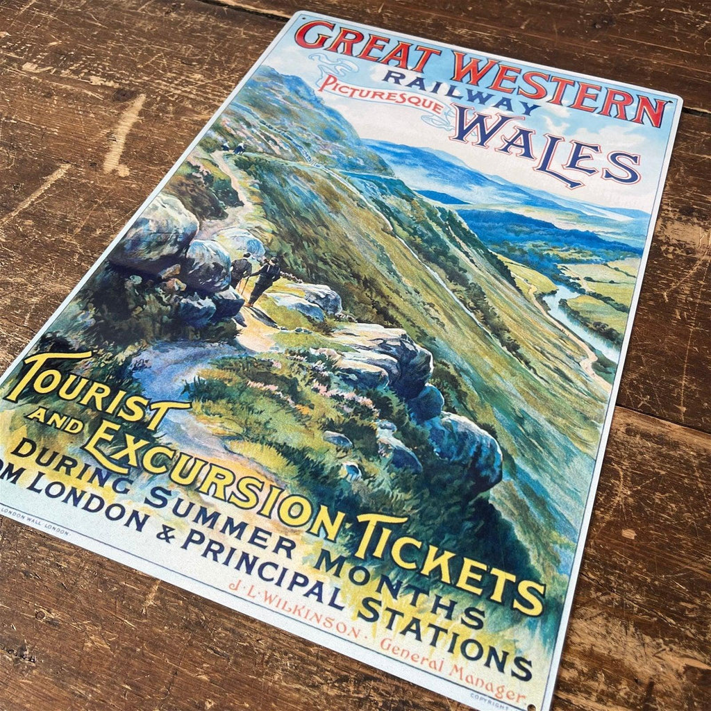 Vintage Metal Sign - British Railways Retro Advertising, Great Western Wales - Shades 4 Seasons